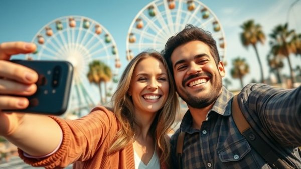 Juneteenth Celebrations in Orlando with joyful couple at Ferris wheel.