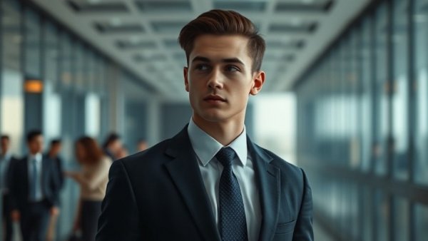 Professional in suit in modern office, symbolizing the future of AI for entrepreneurs.