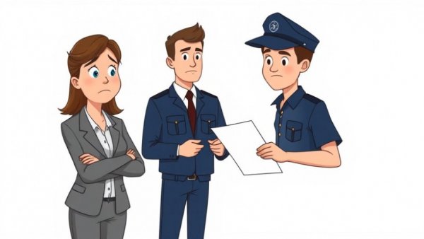 Businesswoman receiving wage garnishment notice from delivery man.