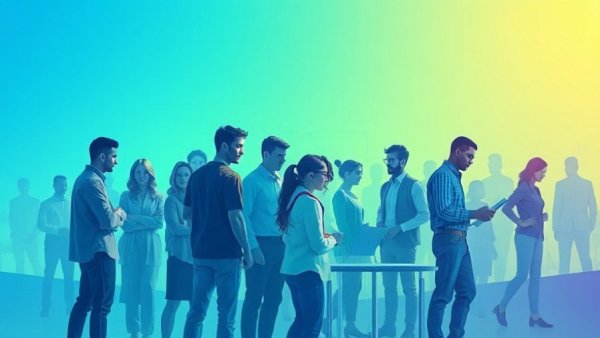 Futuristic concept of Enterprise AI Teams by 2030 with abstract team and text.