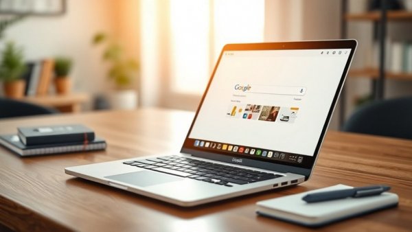 Open Chromebook showcasing built-in apps and Google search.