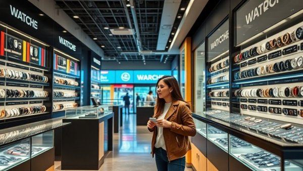AI automation for entrepreneurs: modern retail watch store interior.