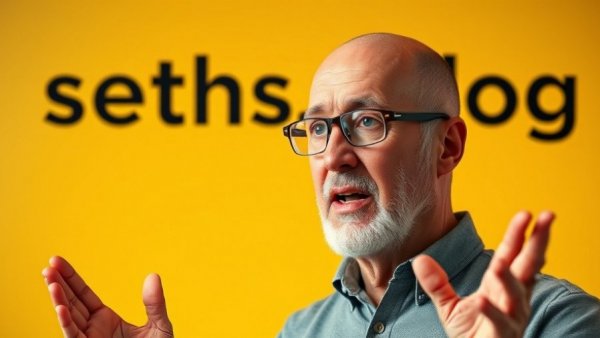 Bald man speaking against yellow background labeled 'seths.blog'.