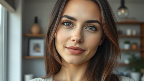 Woman in a modern home interior, reflecting home design aesthetic.