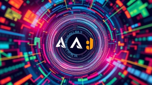 DeepSeek AI information retrieval concept with swirling data patterns.