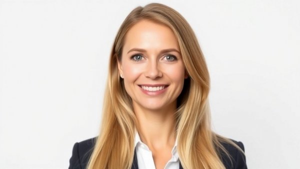 Confident businesswoman portrait, smiling, first 100 days of a merger.