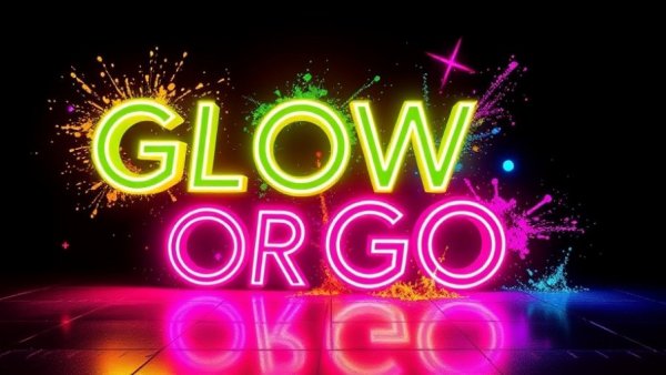 Glow or Go Orlando escape room neon text
