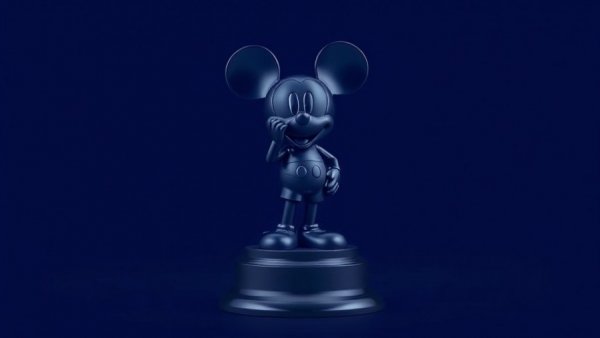 Minimalistic Disney award trophy featuring Mickey Mouse icon.