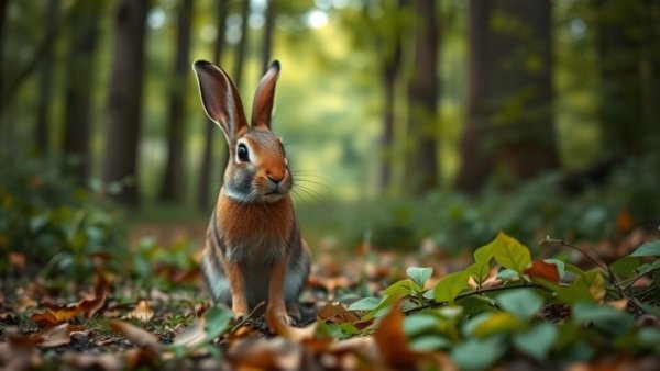 Curious rabbit in Florida nature adventures setting.