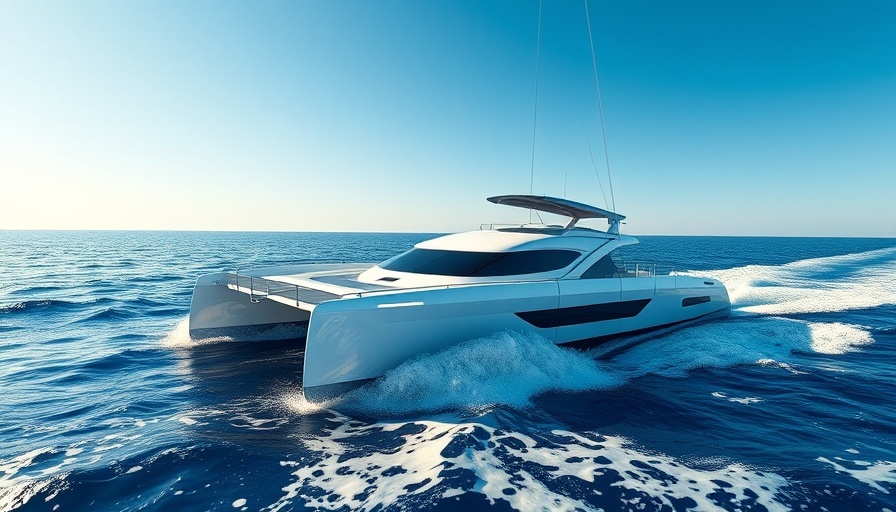 Sleek modern catamaran on a yacht adventure at sea.