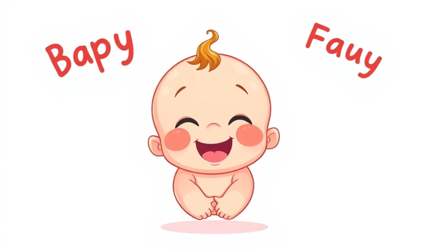 Cartoon baby illustration promoting family brand.