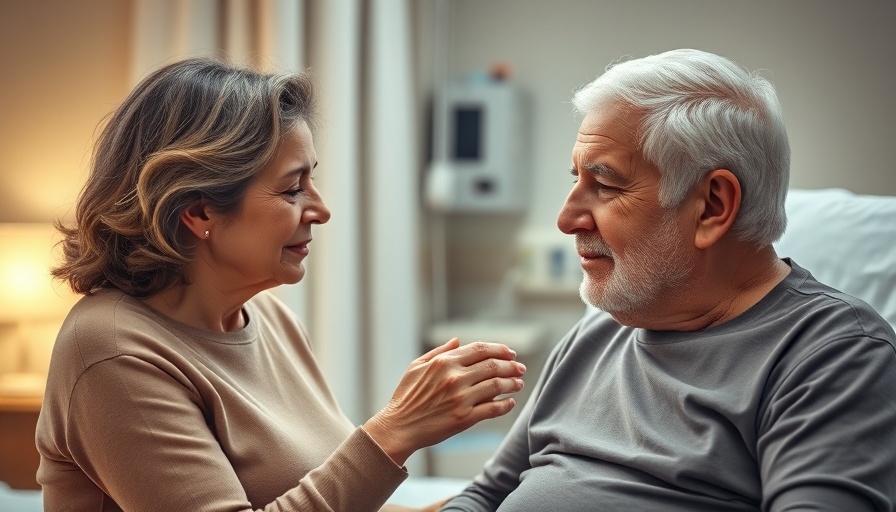 Tender elderly couple in hospital, death positive movement Orlando support.