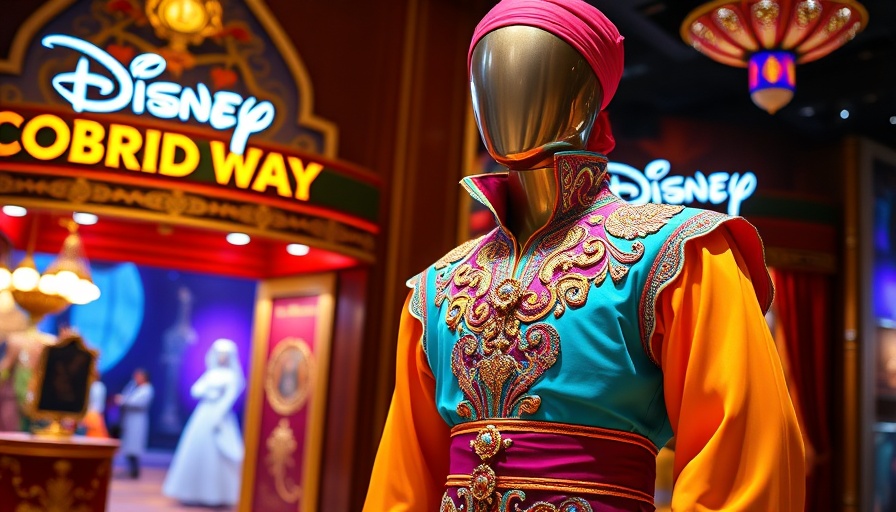 Hidden gems in Disney Broadway exhibit featuring Aladdin costume.