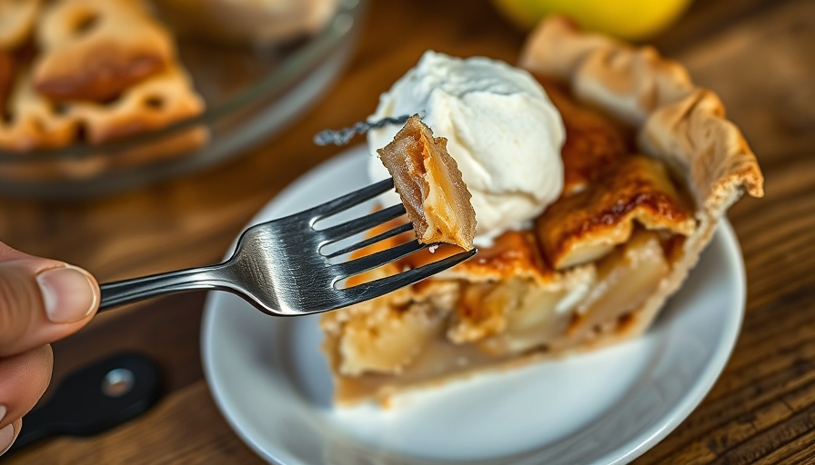 Tasty apple pie with ice cream on plate, Orlando Pie Poll.