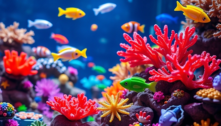 Colorful sea creatures and coral display at Sea Life Florida aquarium.