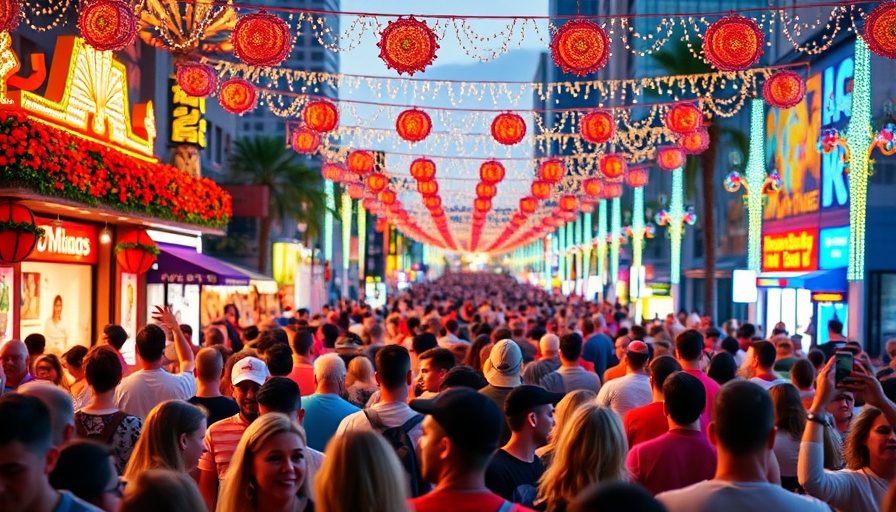 Festive crowd celebrating at Orlando events.