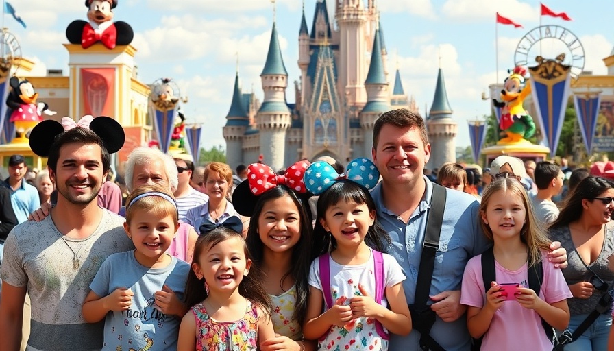 Families enjoying Disney VIP tours Orlando with iconic characters.