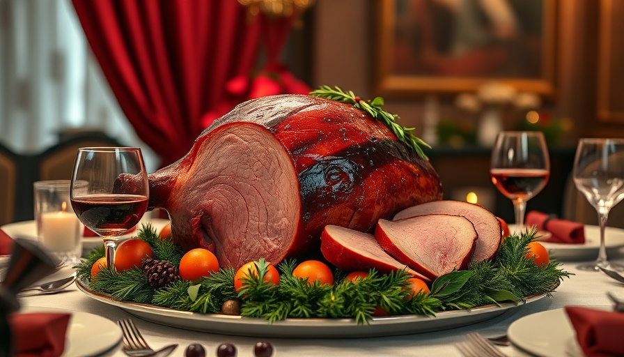 Easter Dinner Ideas with glazed ham and wine.