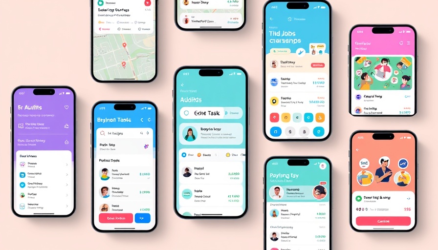 App interface collage for odd job apps to make extra money.