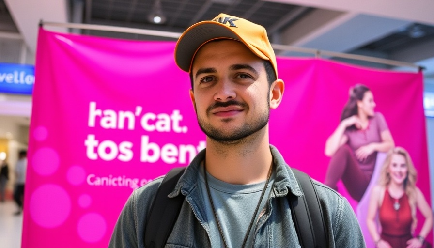 Casual man in cap against pink backdrop, discussing AI in business growth.