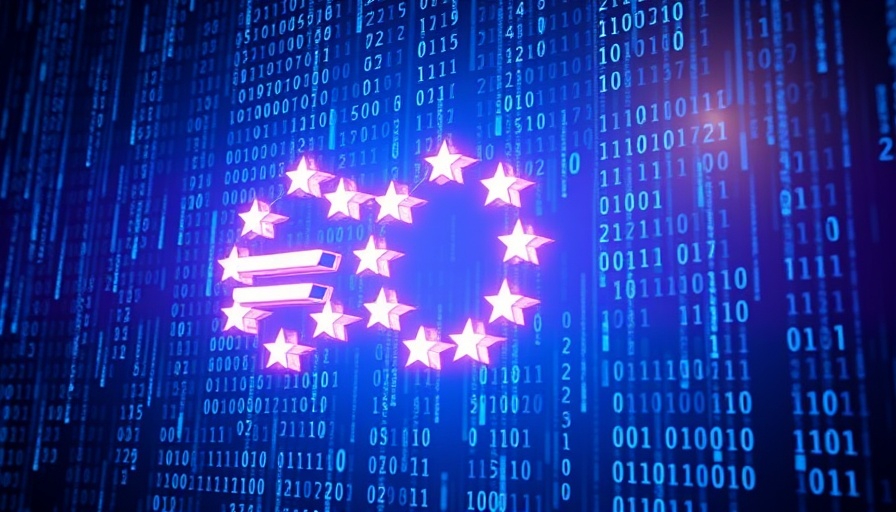 Digital EU stars amid binary code background, latest AI news 2025