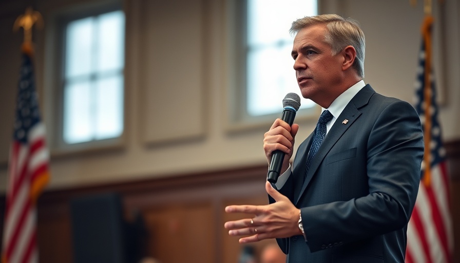 Confident speaker discusses AI bank fraud, holding microphone.