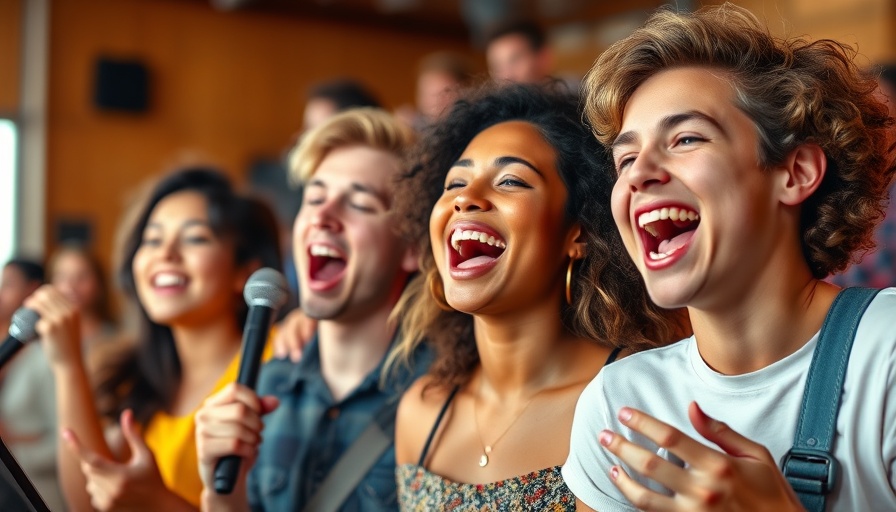 Young friends singing at Orlando Fall Music Season 2025 event, joyful moment.