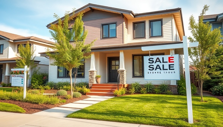 Suburban housing opportunity with real estate sign.