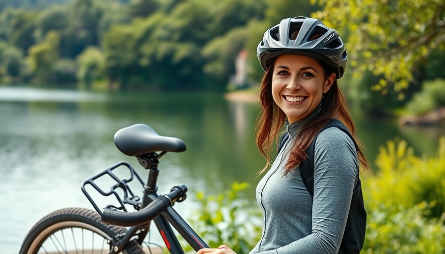 Outdoor activities in Florida: woman biking by scenic lake