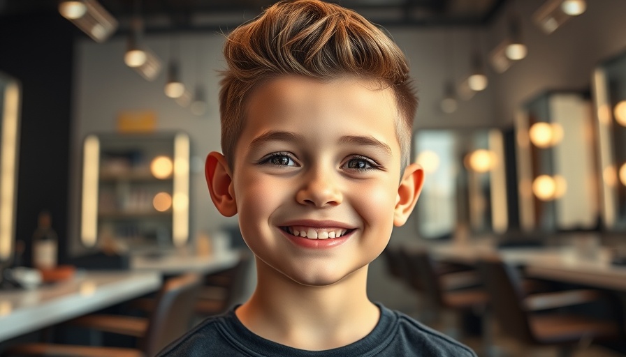 David Beckham son's stylish new haircut in a modern salon.
