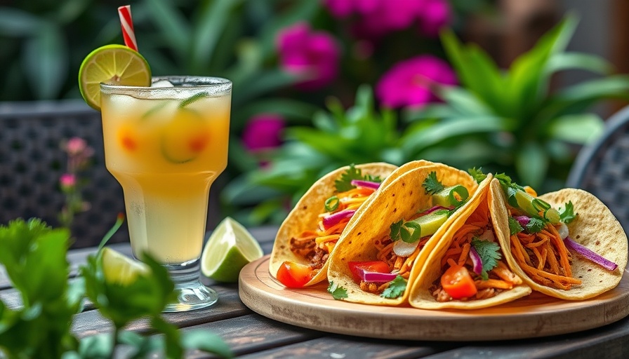Colorful tacos and drink, a taste of the best dishes in Orlando.