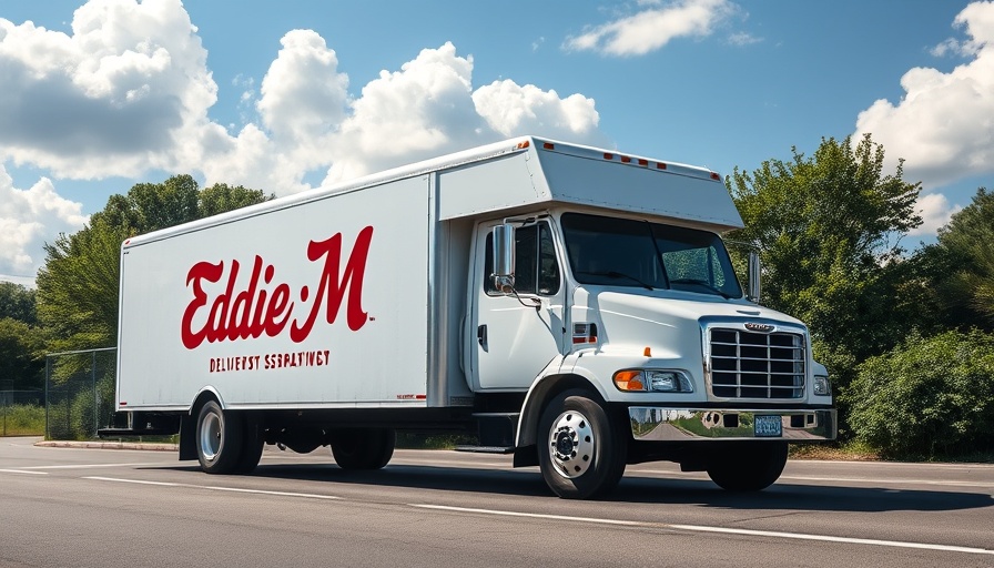 Highwood Harbor seafood sales leadership delivery truck parked with Eddie M's logo.