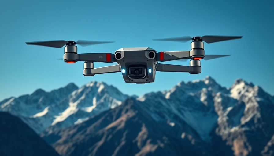AI automation for entrepreneurs: high-tech drone over mountains
