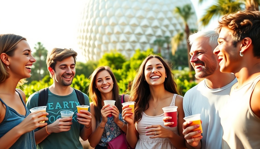 Young adults enjoying Orlando Fall Food Festivals at Epcot.