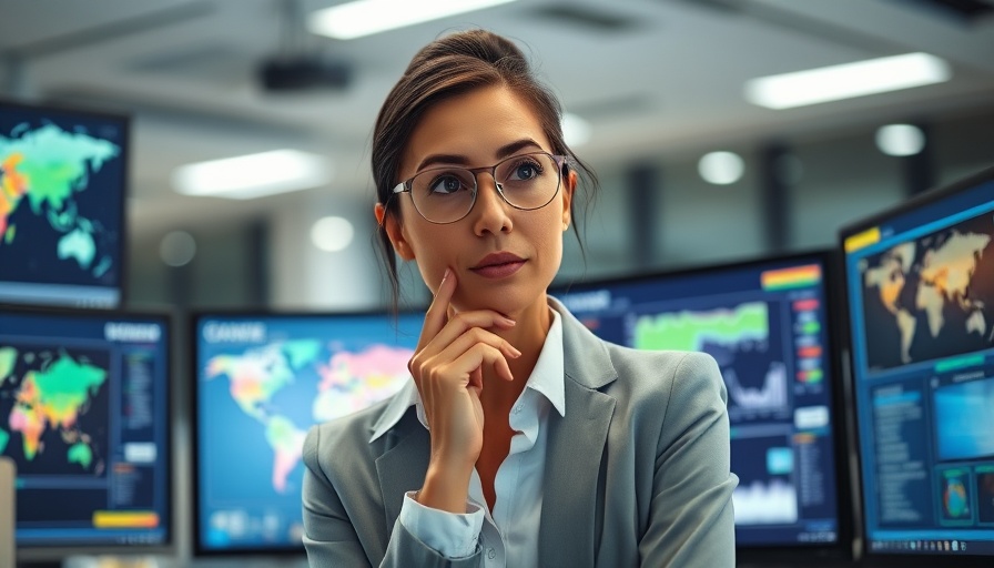 Businesswoman analyzing data in a high-tech office for Peacock Originals for Entrepreneurs.