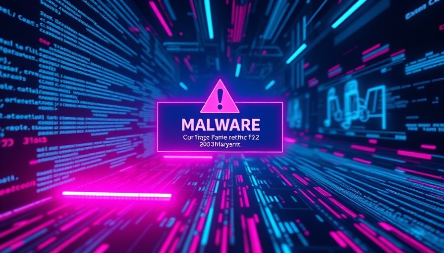 Futuristic interface with malware alert, autonomous AI malware detection.