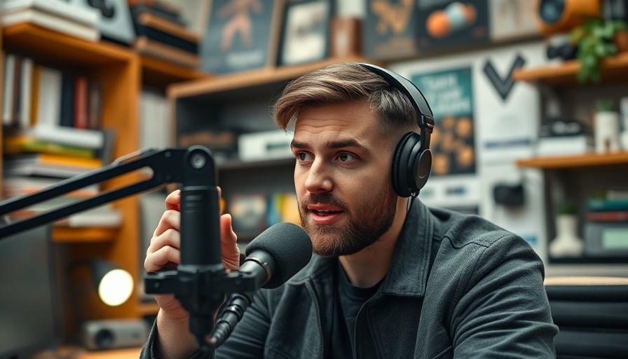 AI for entrepreneurs: Podcaster discussing tech, studio setting