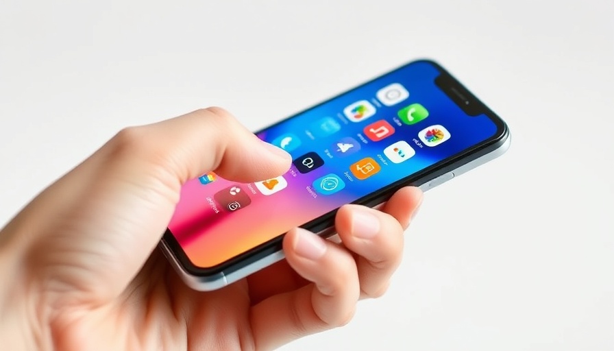 AI-powered gadgets: sleek smartphone with vibrant apps.
