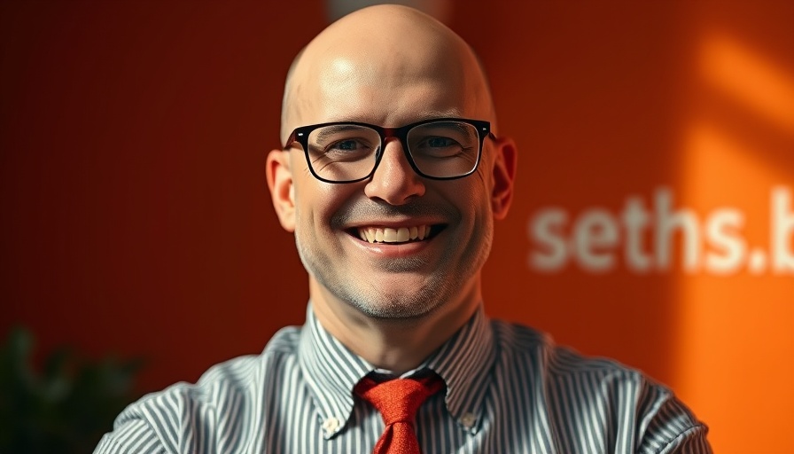 Warm-smiling bald man with glasses, seths.blog logo, prioritizing creativity over chores.