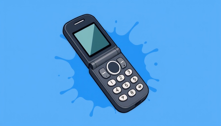 Simple cartoon of vintage flip phone representing brand names that became generic.