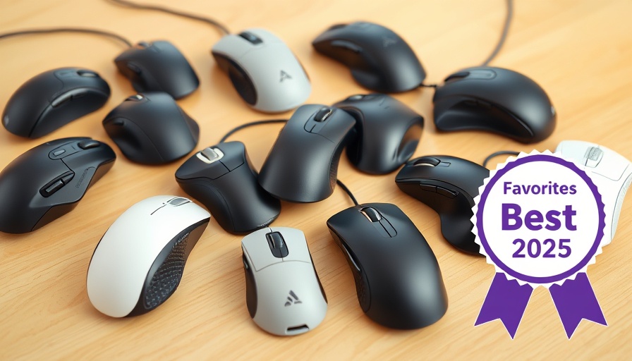 A selection of the best ergonomic mice for 2025 laid out on wood.