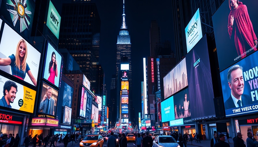 Times Square at night showing vibrant city lights and billboards.