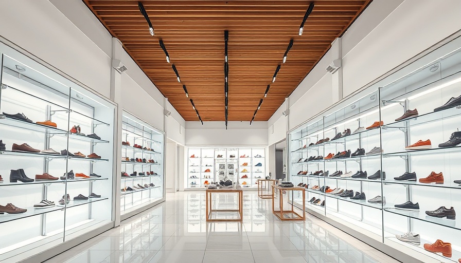 Modern retail store layout showcasing shoe displays, HBC lease sale impact on investors.