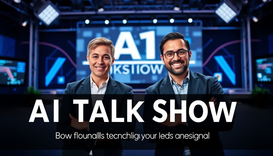 AI Powered Autonomy talk show poster with hosts.