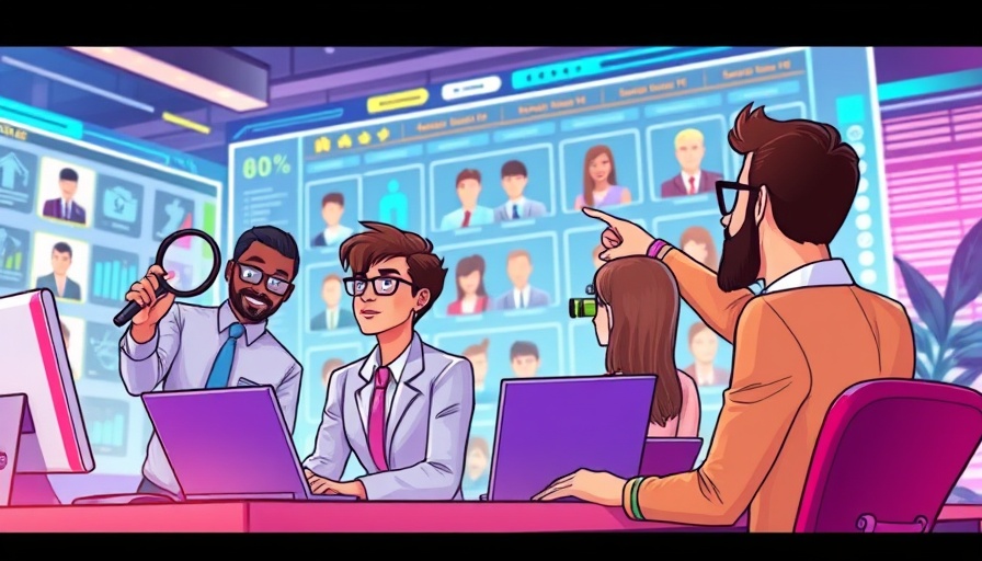 Digital tools transforming job searches with a team analyzing profiles.