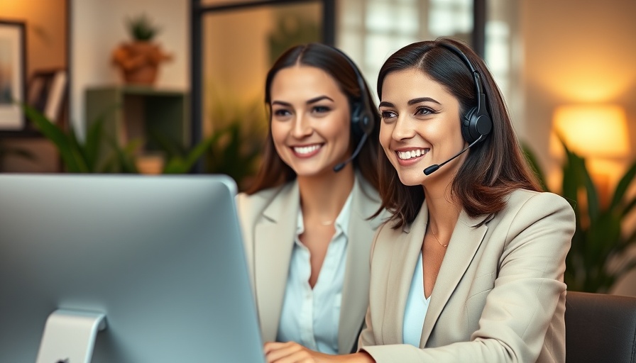 AI in performance management: Woman in online meeting, modern office setting.