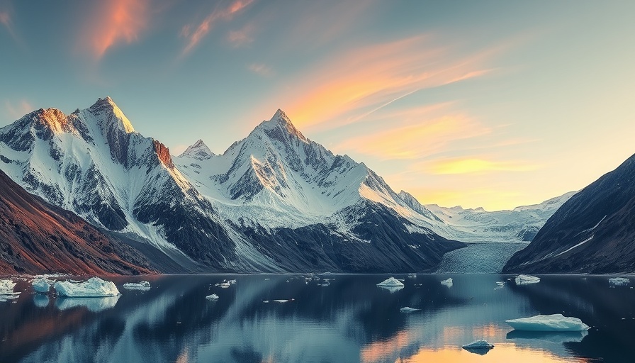 Majestic mountain landscape reflecting on a glacial lake.