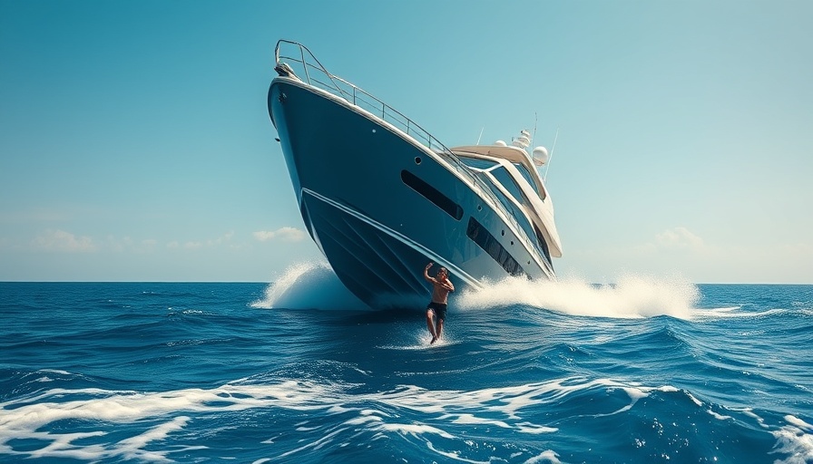 Luxury yacht safety tips: emergency at sea, yacht and person in water