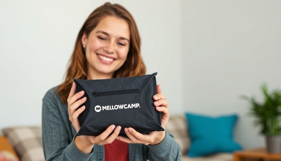 MellowCamp ultralight camping chair displayed in portable case.