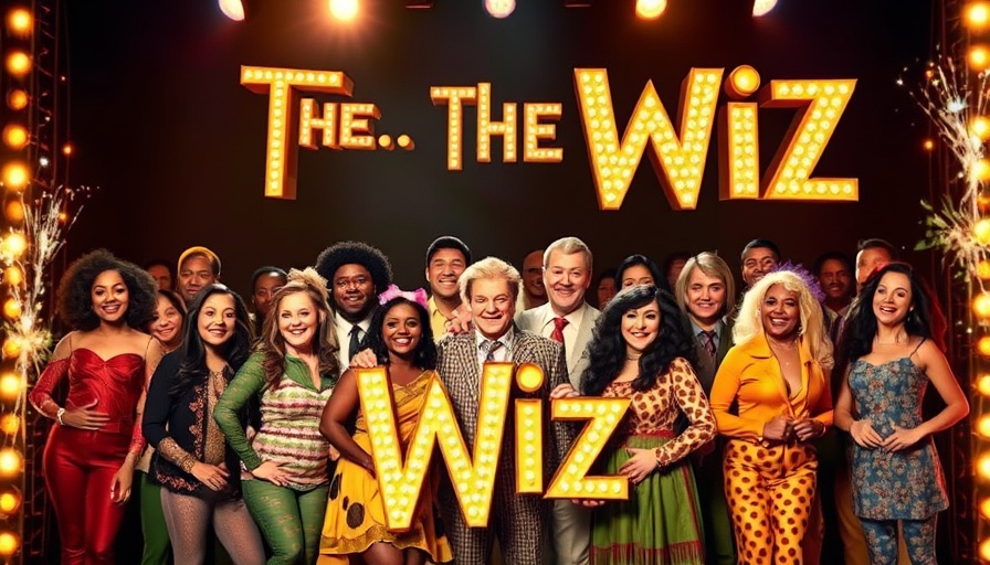 The Wiz Orlando promotional poster showcasing cast with golden glow.